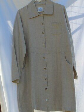 Pollero Via Via Linen Dress With Sleeves And Two Pockets Size Large
